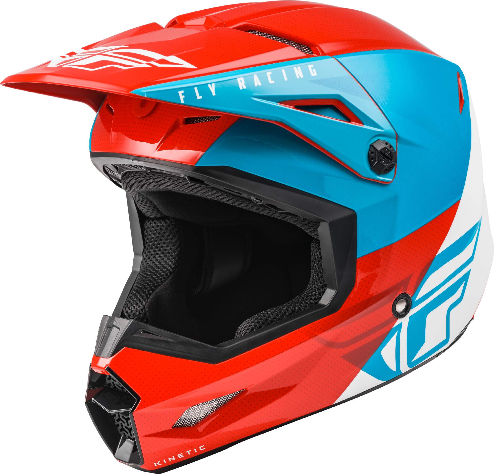 Fly Racing Adult Red/White/Blue Straight Edge Helmet Dirt Bike