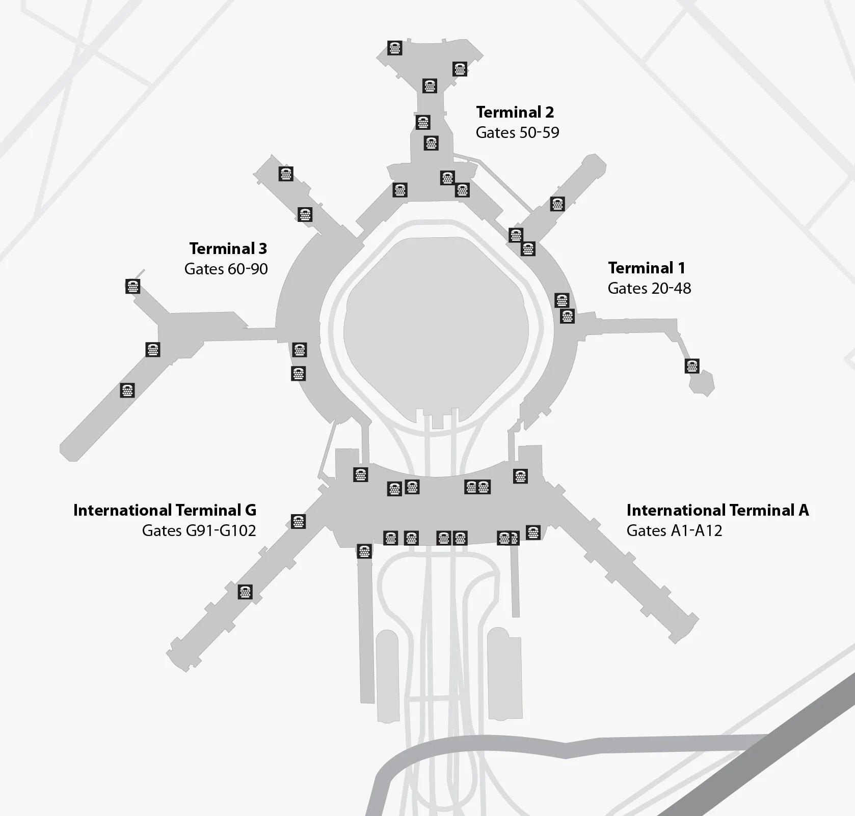 San Francisco Airport Terminal 2 Map Passenger Services Listing Page 2 San Francisco International Airport