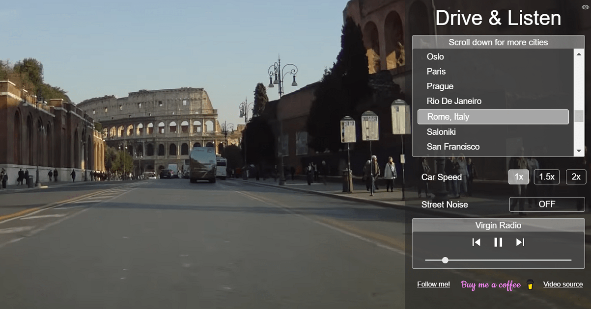 "Drive & Listen" un viaggio virtuale nelle città di tutto il mondo