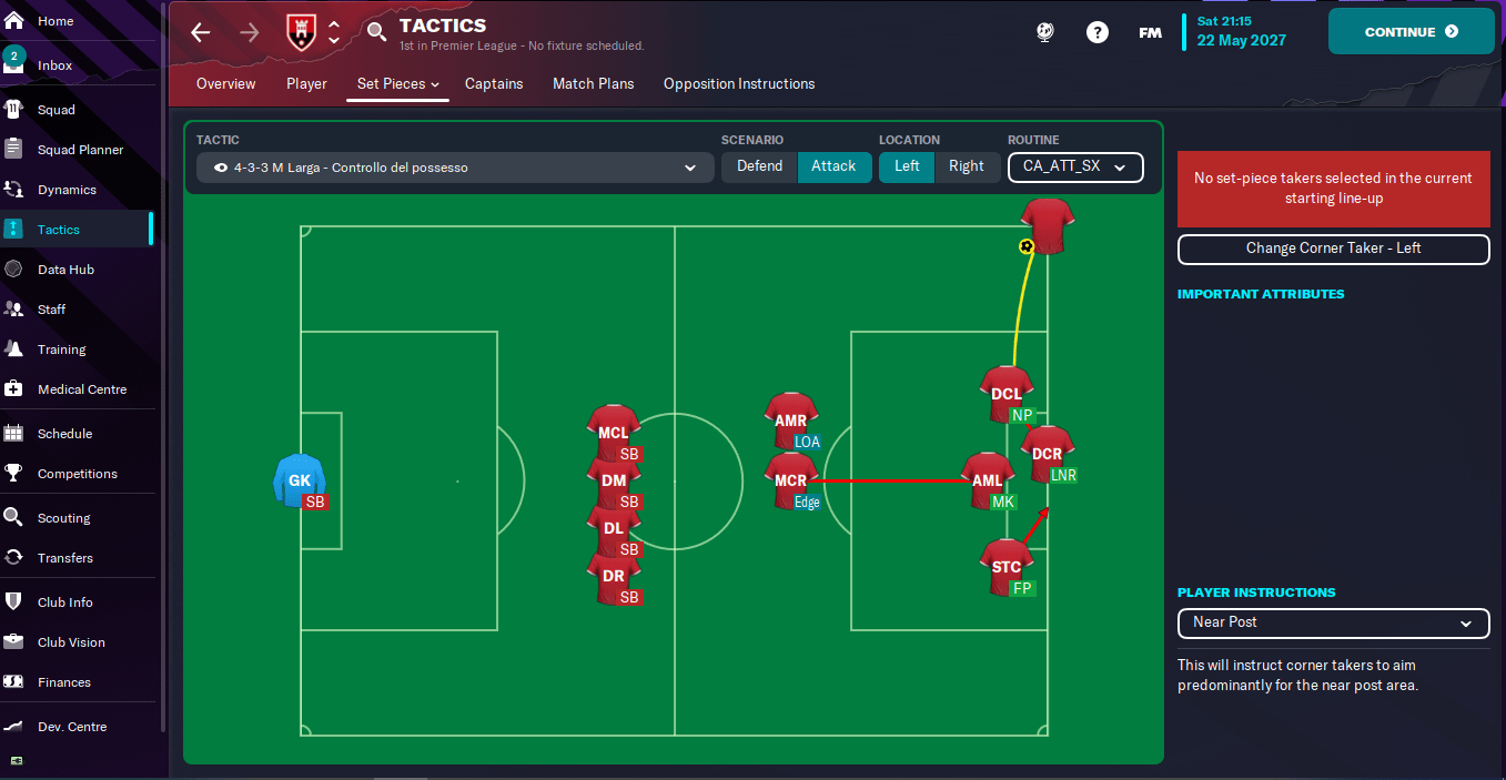 Football Manager 2023 Corner Tactics Image to u