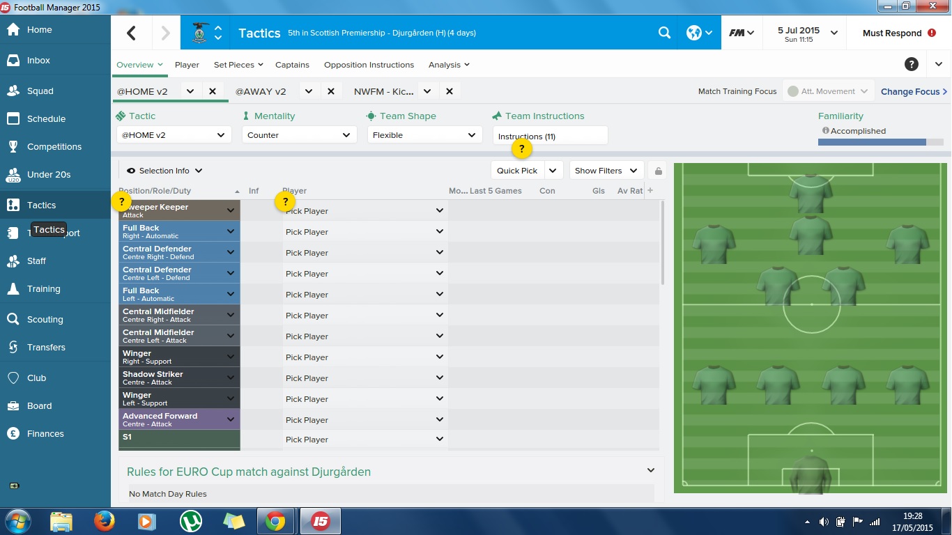 Home / Away Tactic FM Scout