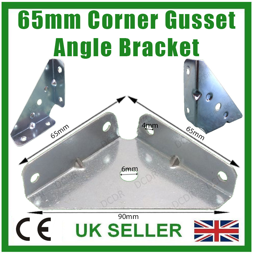 4x 65mm Cranked Corner Gusset Brace Angle Brackets, Kitchen