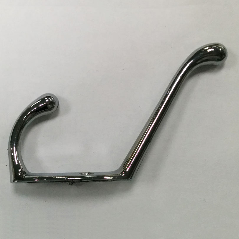 2x Chrome Plated Double Hat and Coat Hook, Wardrobe, Cloakroom, Two