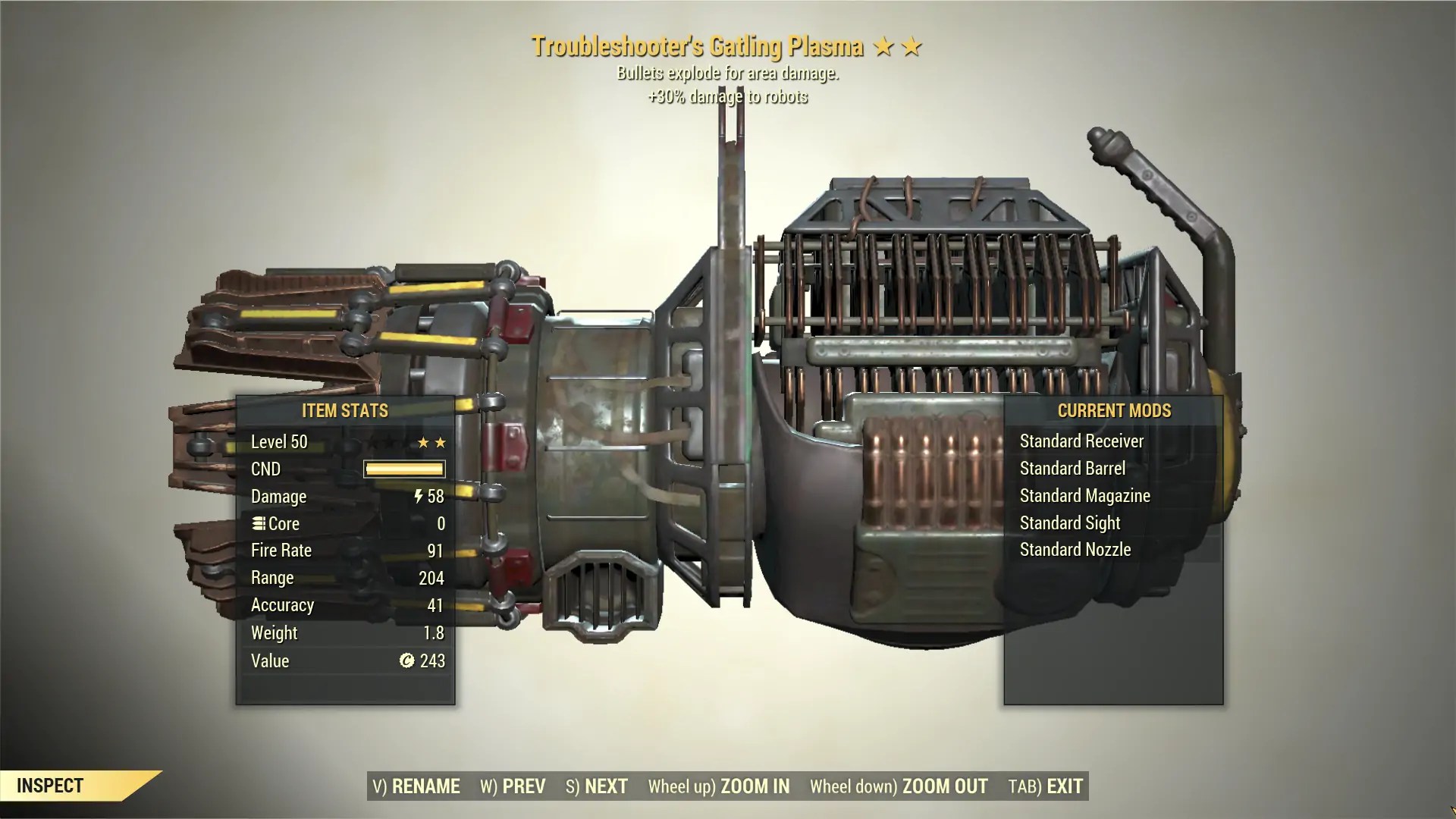 2* Troubleshooter's GATLING PLASMA Explosive Legacy Fallout 76 (PC)