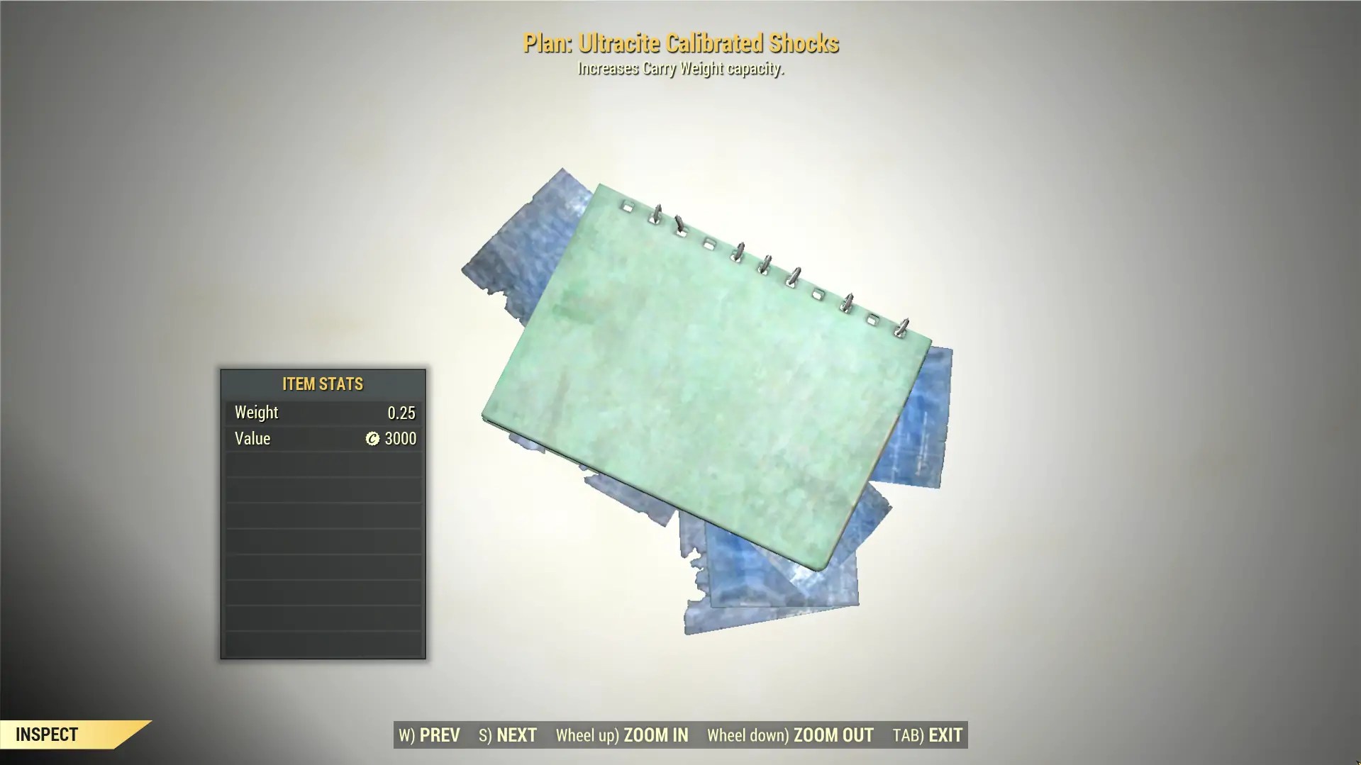 Ultracite Power Armor Mod Plan Calibrated Shocks Fallout 76 (PC Only)