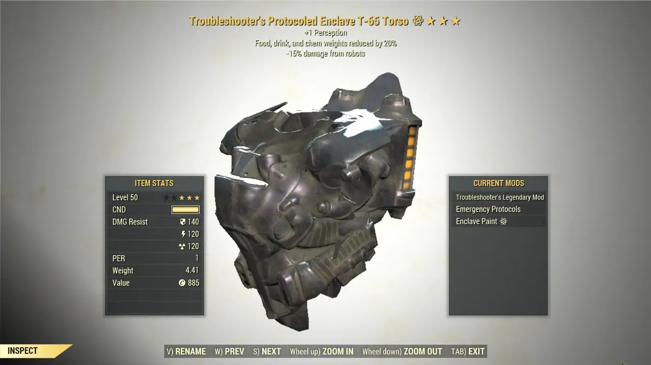 3* T65 Power Armor Full Set [Mixed] with Atom Shop Paintjob Fallout 76