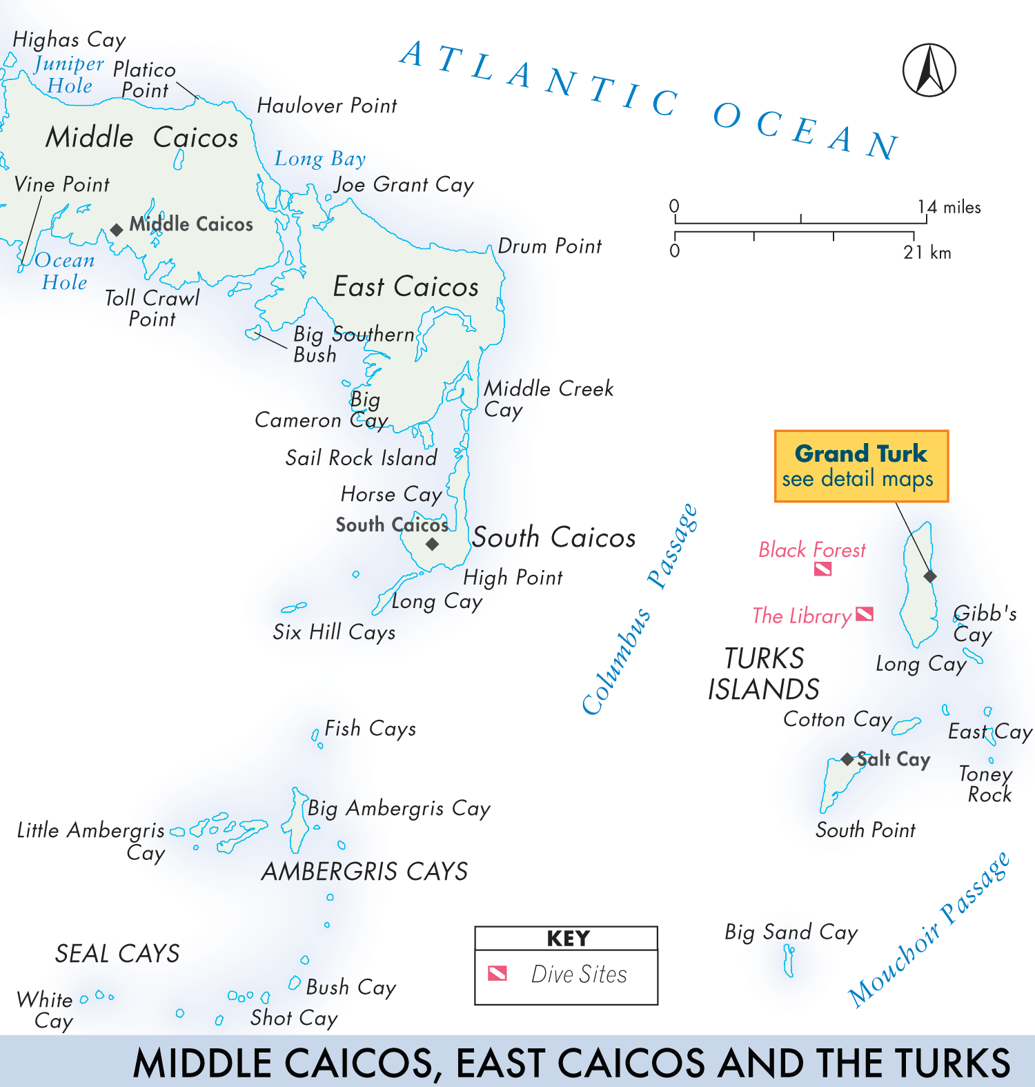 Map of Middle Caicos Middle Caicos Fodor's Travel Guides