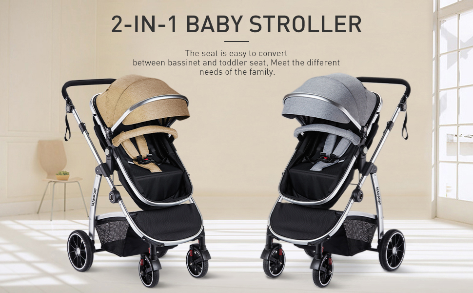 HAGADAY Baby Stroller, Infant Stroller with Reversible Seat, Newborn