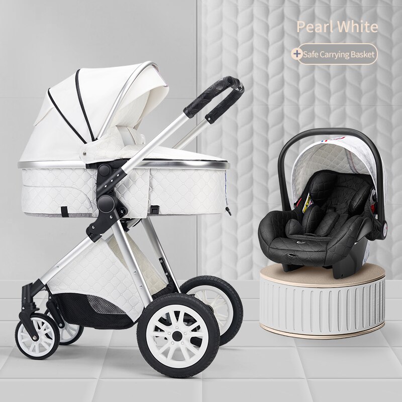 Luxurious Baby Stroller 3 in 1 Portable Travel Baby Carriage Fold Pram