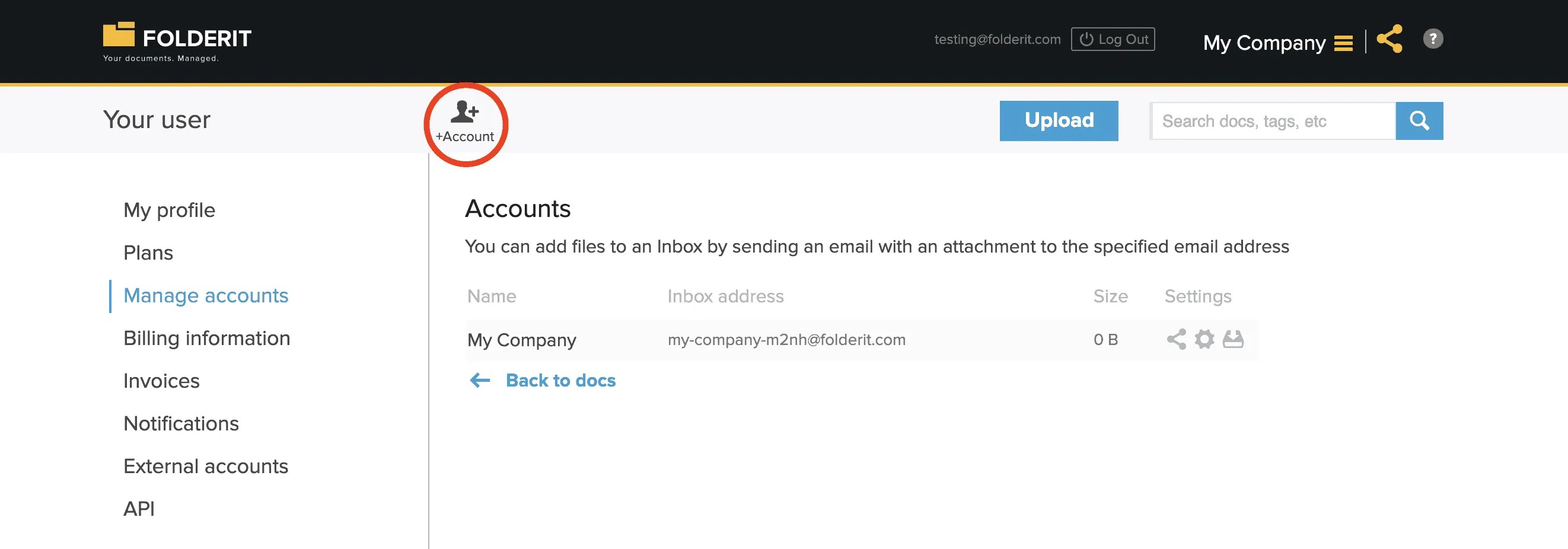 Multiple Business SubAccounts Document Management System Folderit