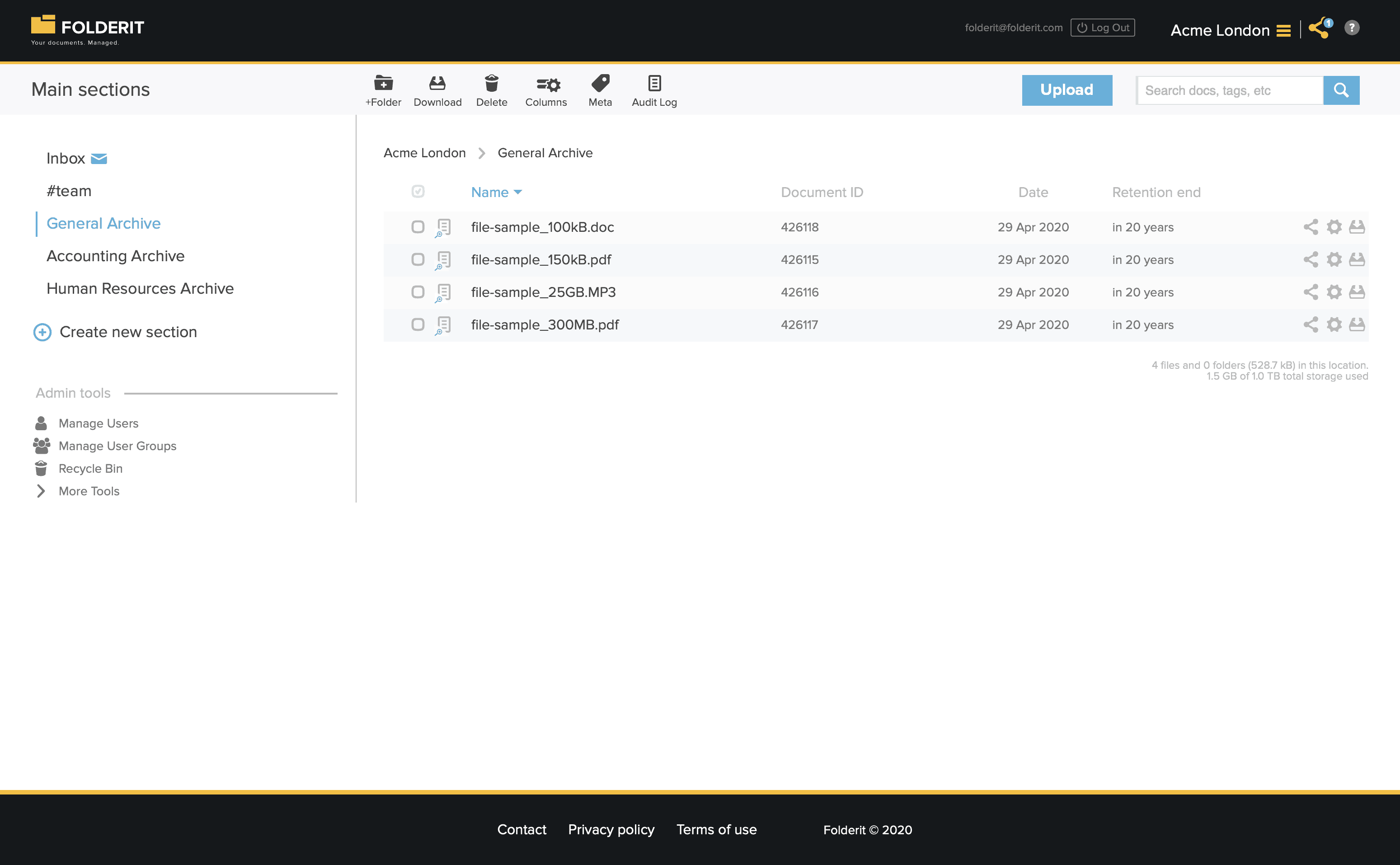 File Archiving Software Document Management System Folderit
