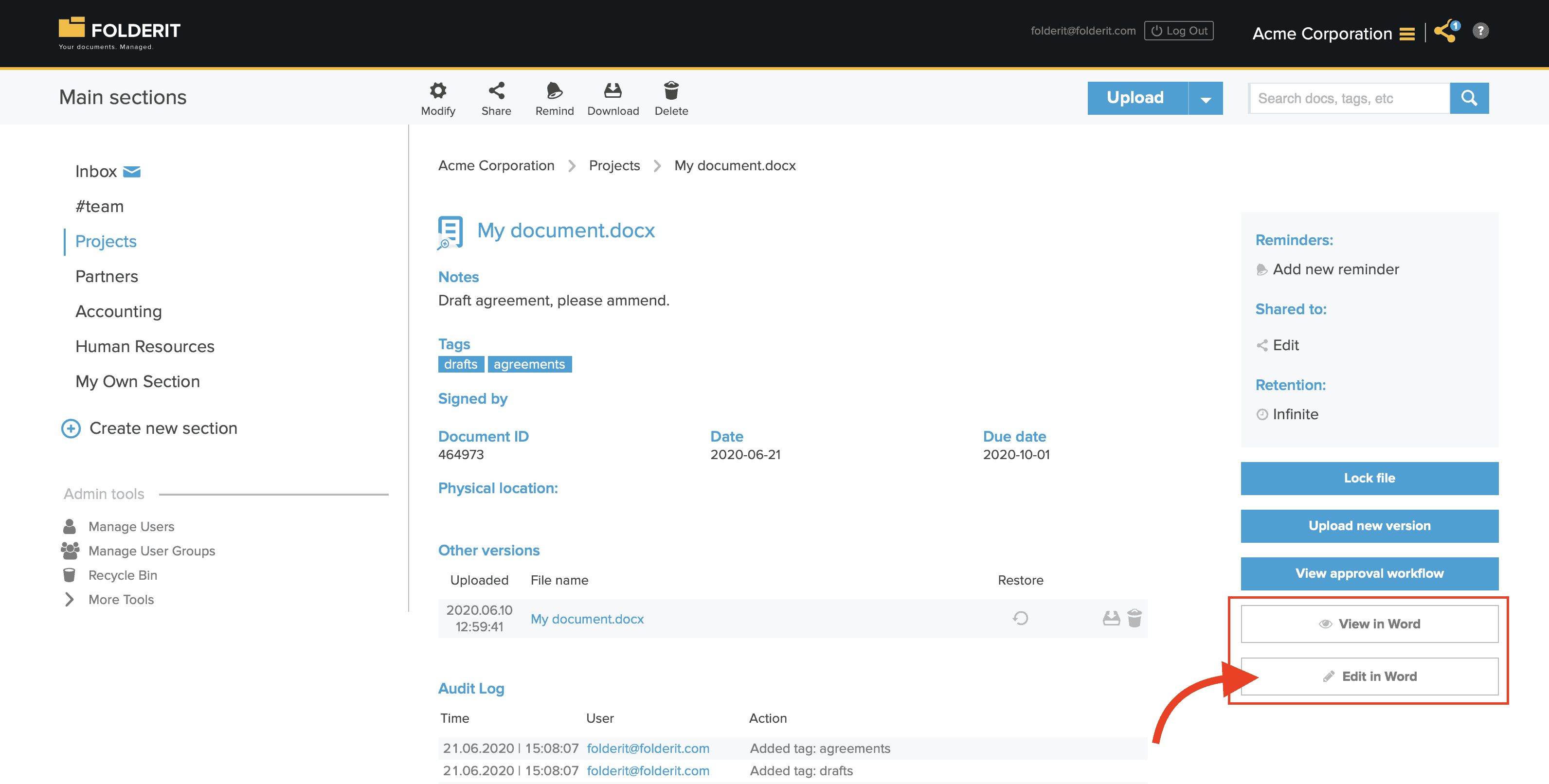 Folderit DMS & Microsoft Office 365 Document Management System Folderit