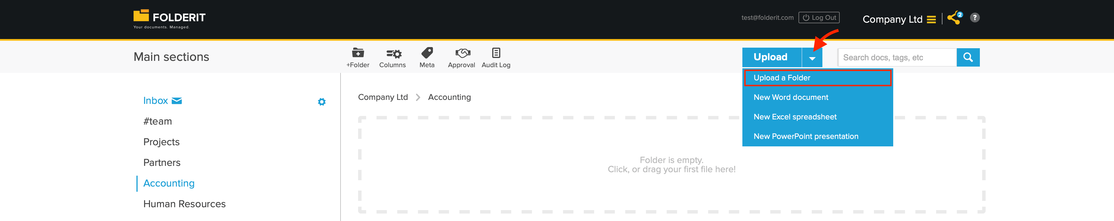 Uploading Folders Document Management System Folderit