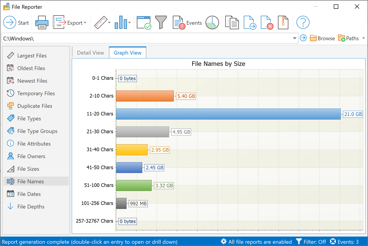 File Name Length Report FolderSizes