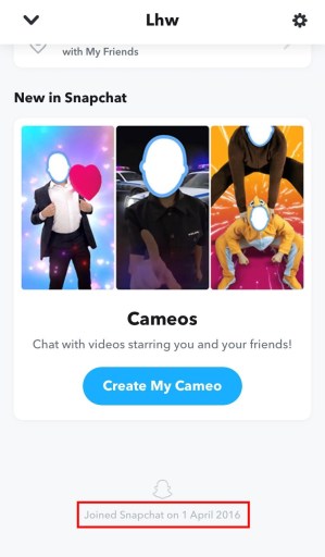 How to find when your Snapchat was created