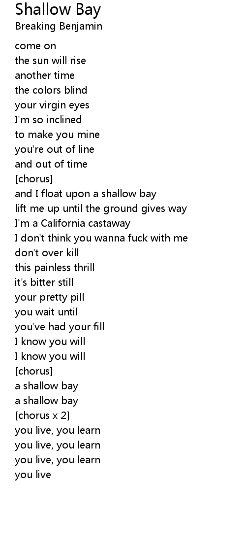 Shallow Bay Lyrics Follow Lyrics