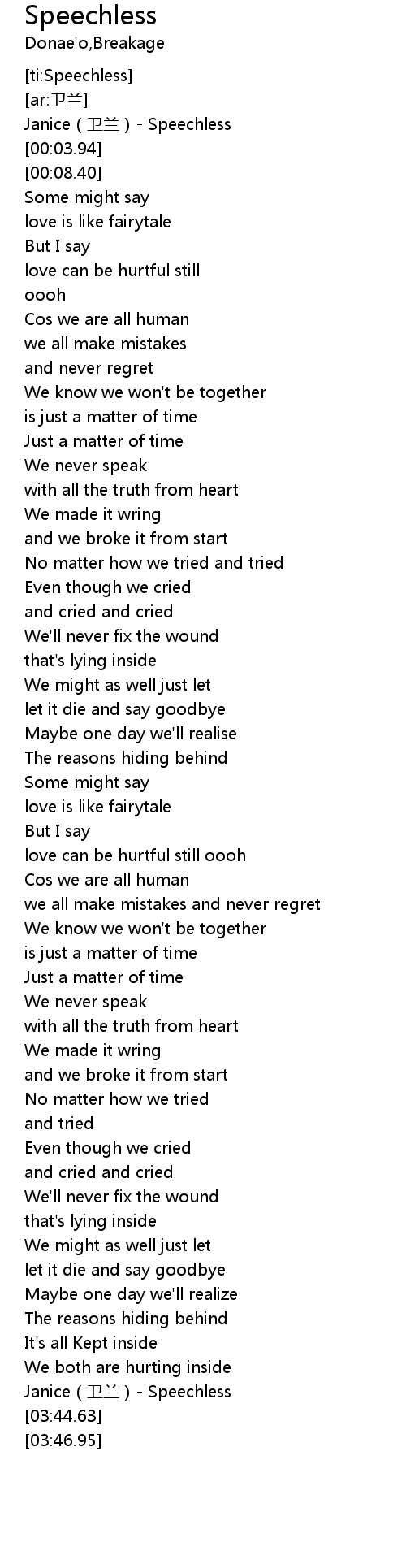 Speechless Lyrics Follow Lyrics