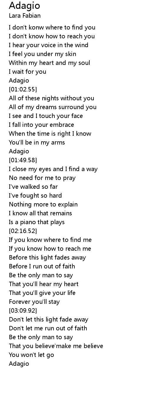 Adagio Lyrics Follow Lyrics