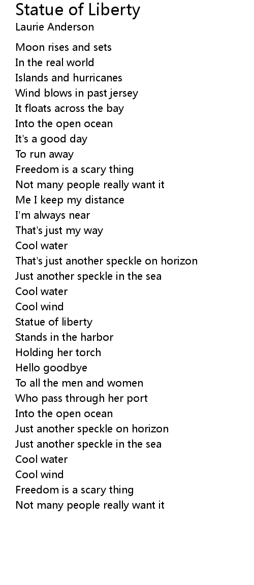 Statue of Liberty Lyrics Follow Lyrics