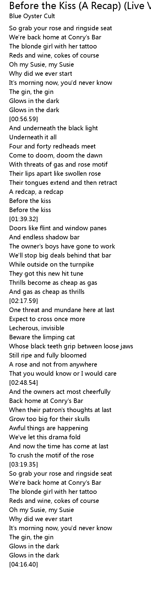 Before The Kiss (A Recap) (Live Version) Lyrics - Follow Lyrics 2020_x_500_jpg