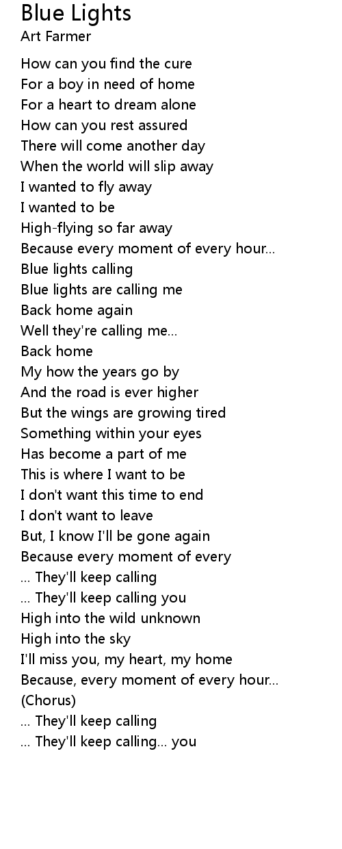 Blue Lights Lyrics Follow Lyrics