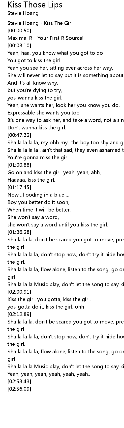 Kiss Those Lips Lyrics Follow Lyrics