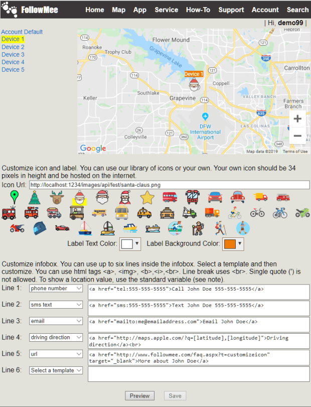 FollowMee GPS Tracker FAQ Can I customize the icon on the embedded map?