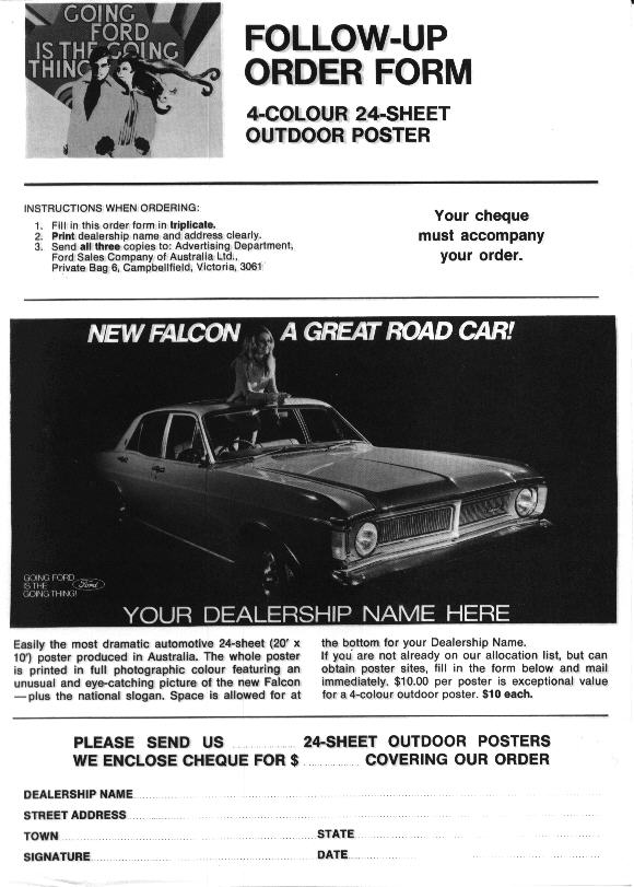 1970 NEW FALCON DEALER PACK