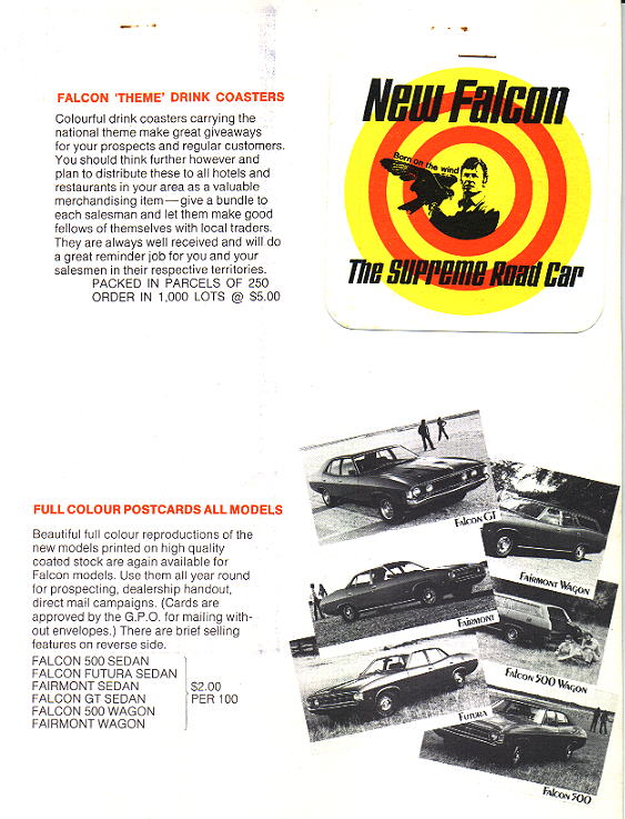 1972 NEW XA FALCON DEALER PACK