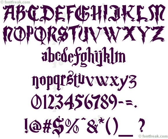 Font Freak, Magic School Freeware by Fontmesa Type Foundry