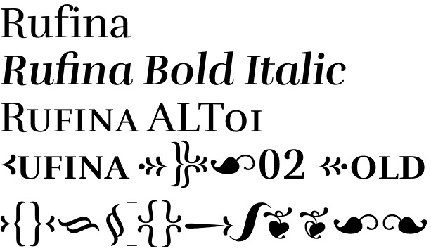 Rufina font by TipoType an elegant serif moving in mysterious ways