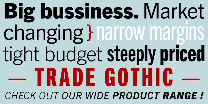 Trade Gothic font Font Ocean