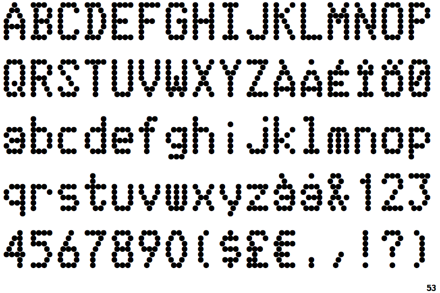 Dot Matrix Printer Font
