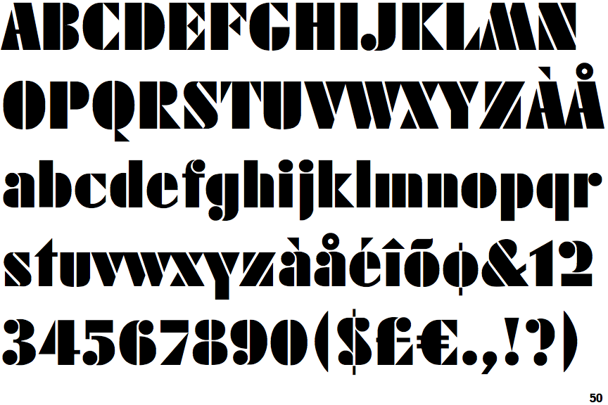 Fontscape Home > Appearance > Stencil > Bauhaus