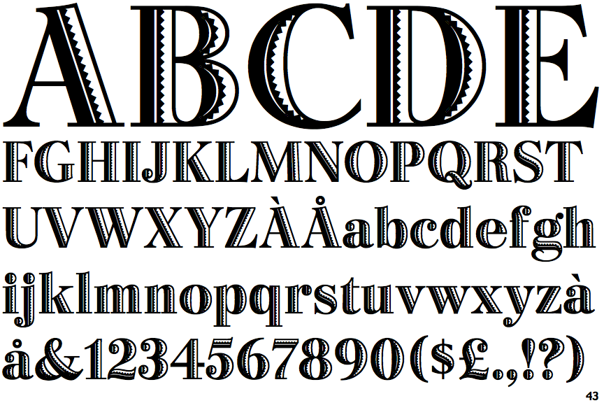Fontscape Home > Appearance > Outlined > Open face > Serif mixed case