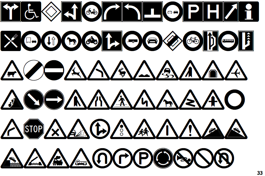 Fontscape Home > Symbols > Highway signs