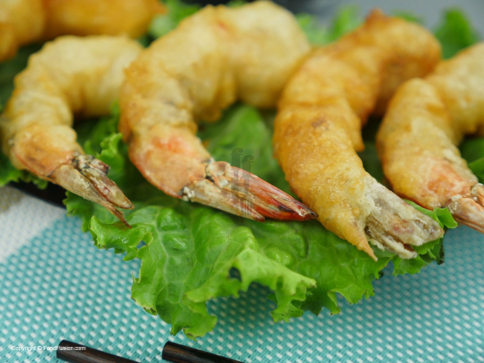 Tempura with prawns, onions rings and more Food Fusion