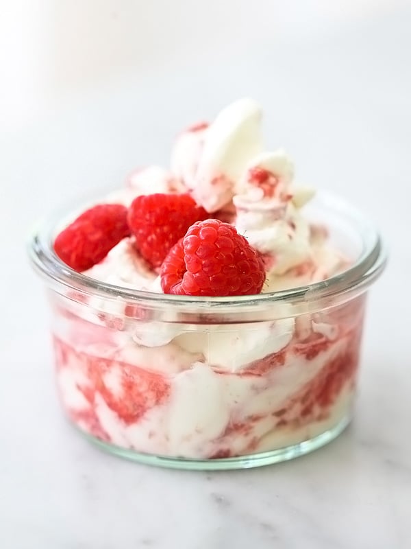 Raspberry Fool (Quick Raspberries and Cream) foodiecrush