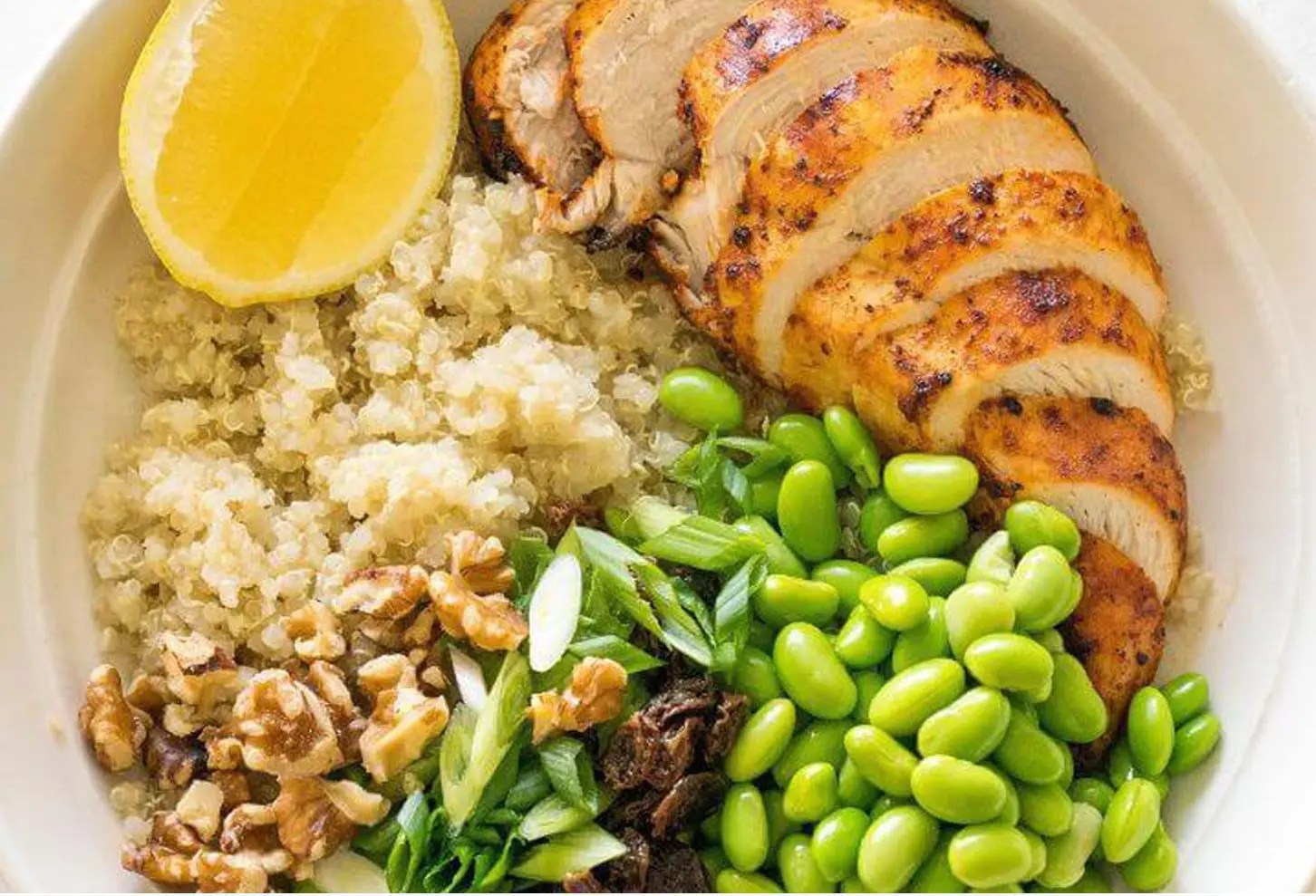 New! Edamame Chicken & Quinoa Bowl Foodie Fit