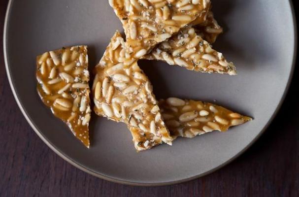 Foodista 5Ingredient Pine Nut Brittle with Rosemary