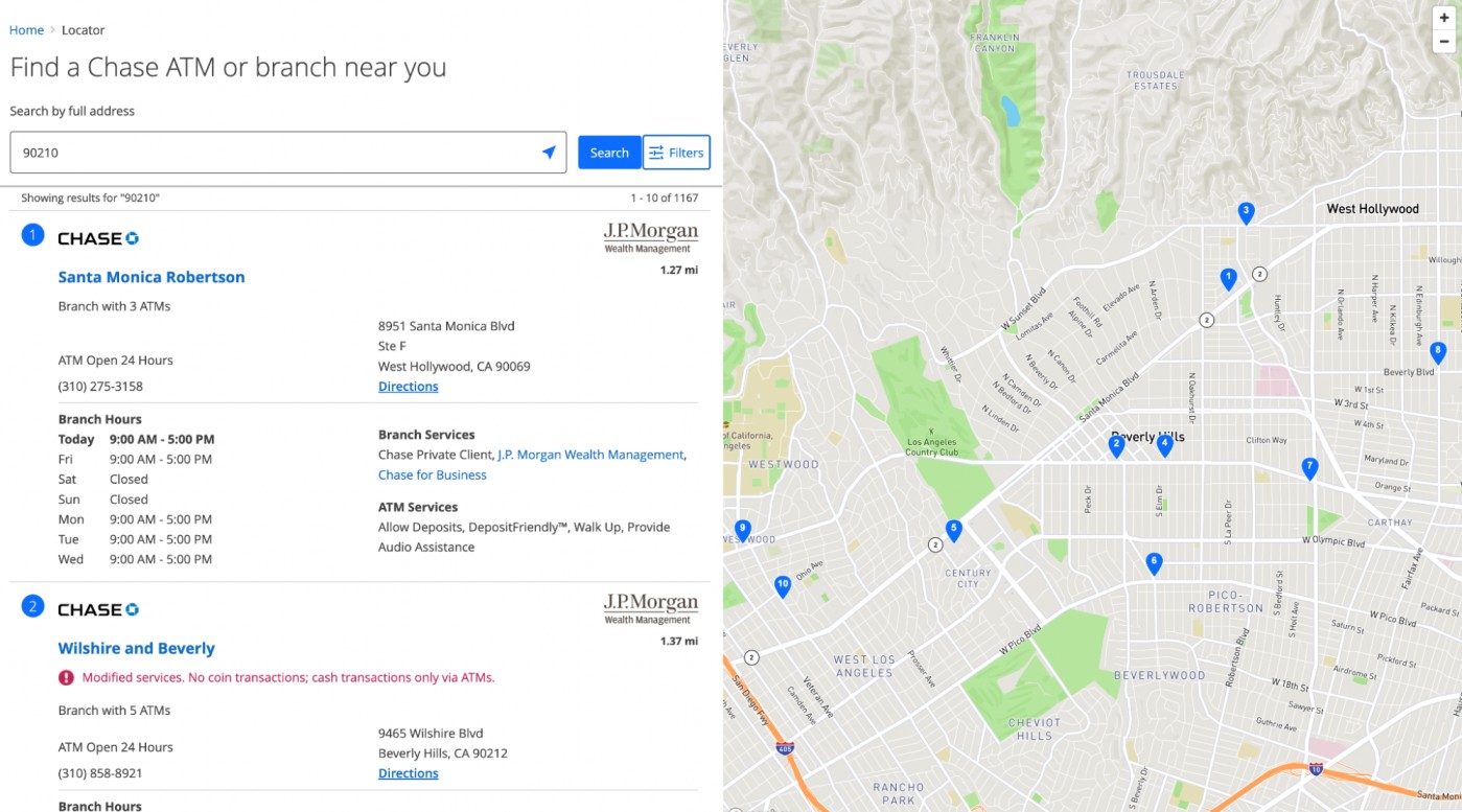 Financial centers and ATMs near Los Angeles, CA Bank of America