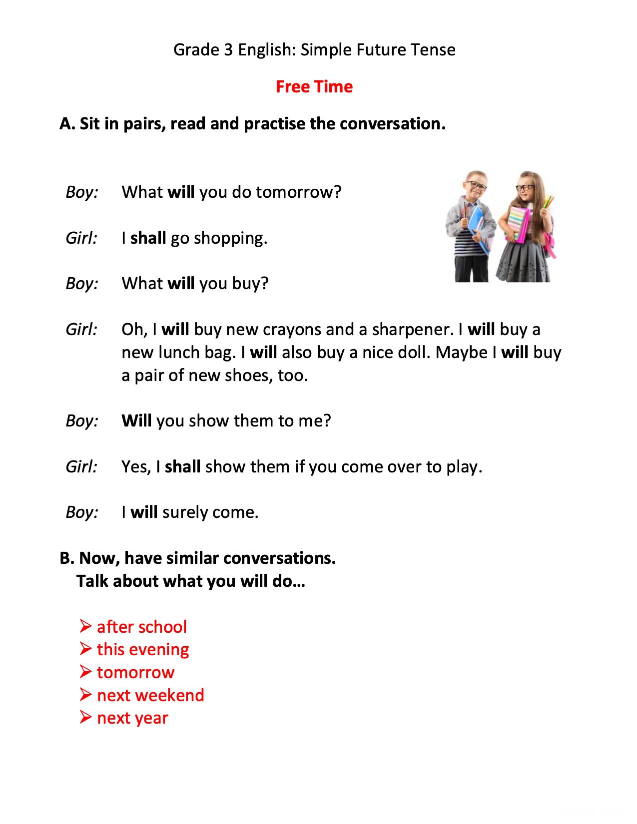 Grade 3 English Future Tense Grade 3 FORBEST ACADEMY