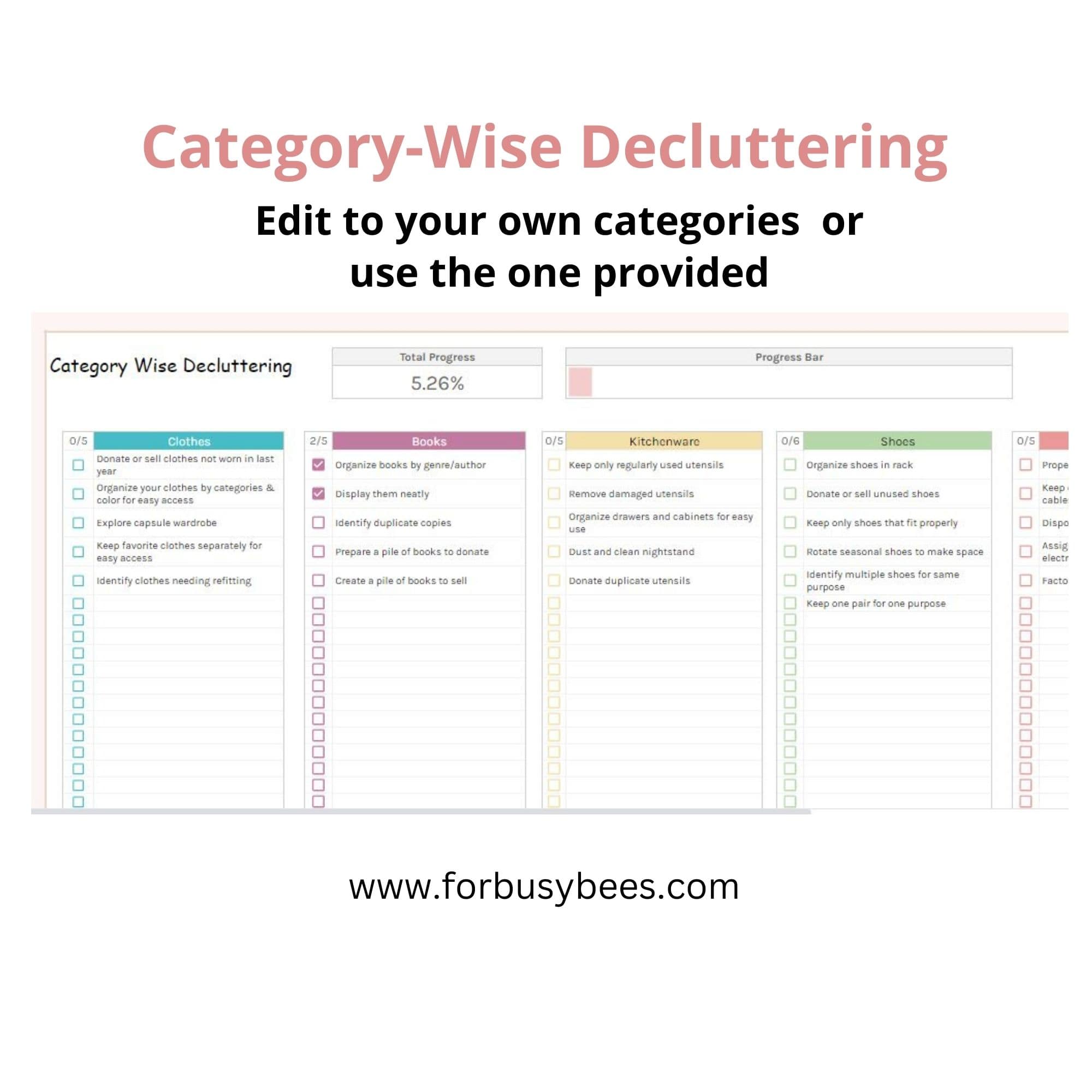 RoombyRoom Spring Cleaning Checklist with Decluttering & Challenges