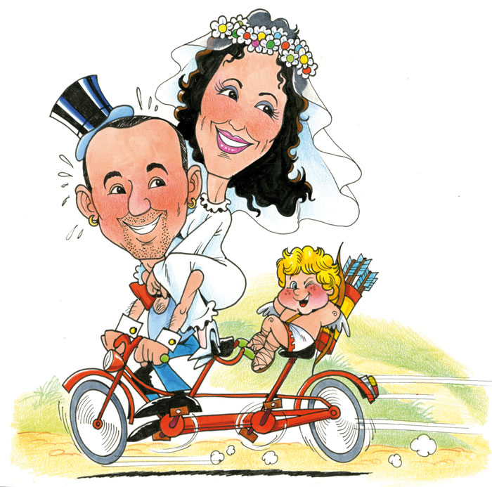 caricature per matrimoni ricavate dalle tue foto per inviti e regali