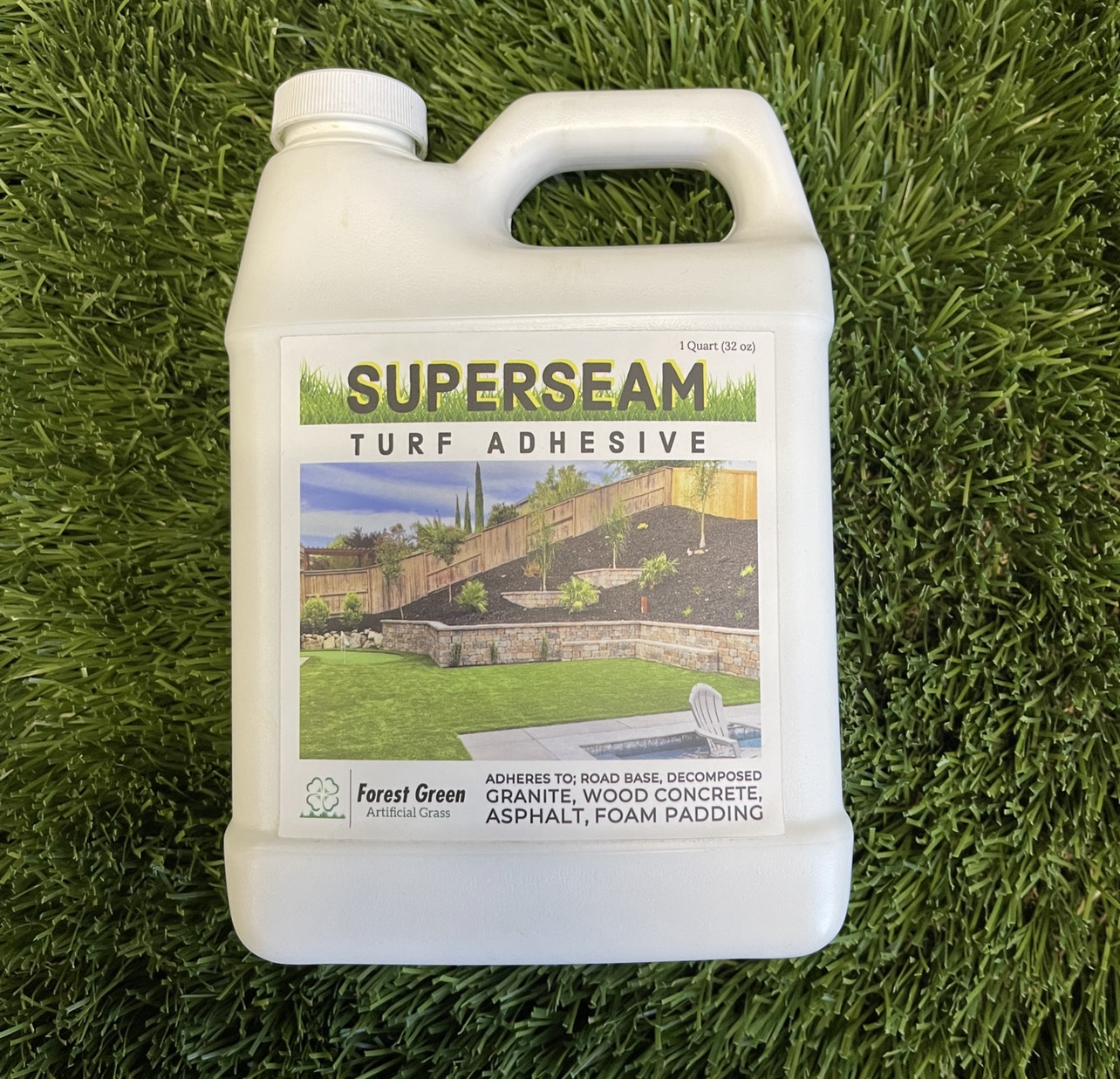 Artificial Grass Seaming Glue Quart 32oz Forest Green Artificial Grass