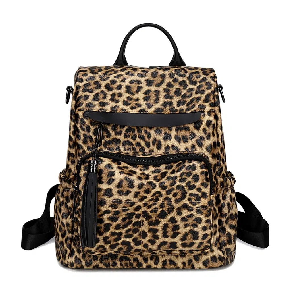 Leopard Print Leather Backpack Forever Spotted