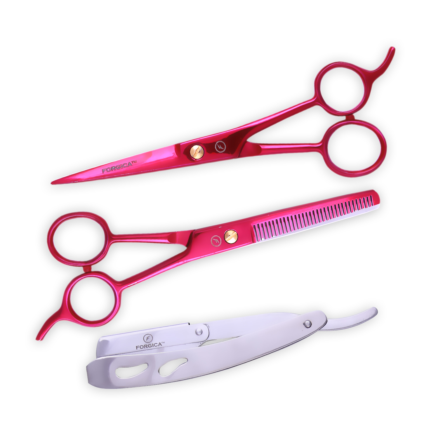 Pink Scissors Best Barber Scissors With Shaving Razor Forgica