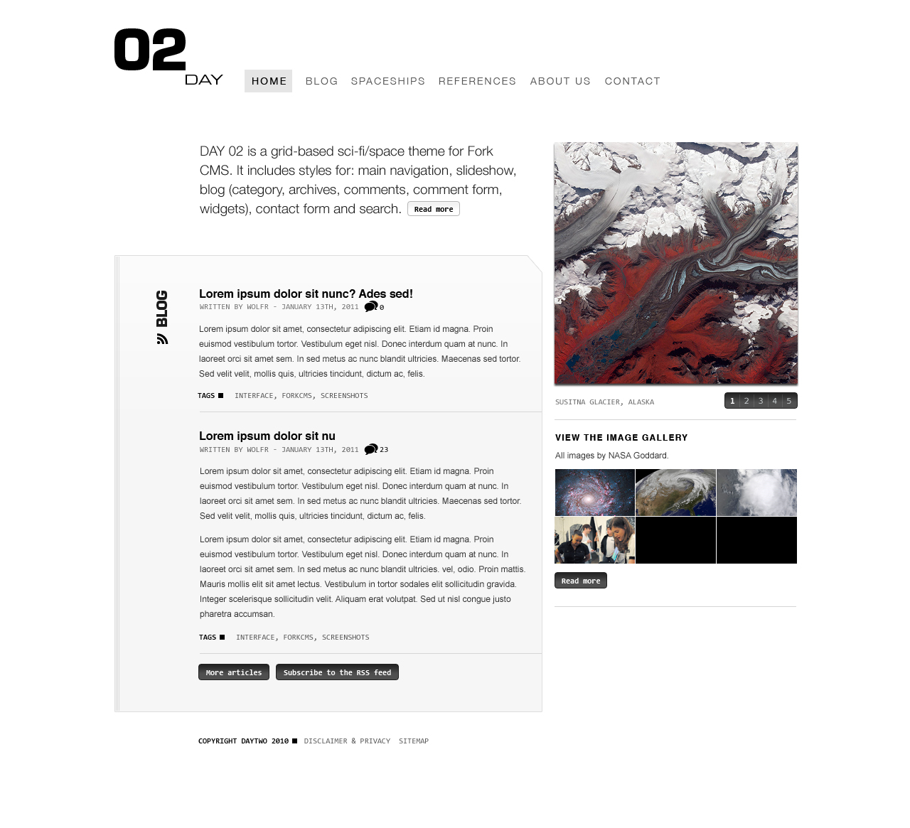 Coming up installable themes Blog Fork CMS