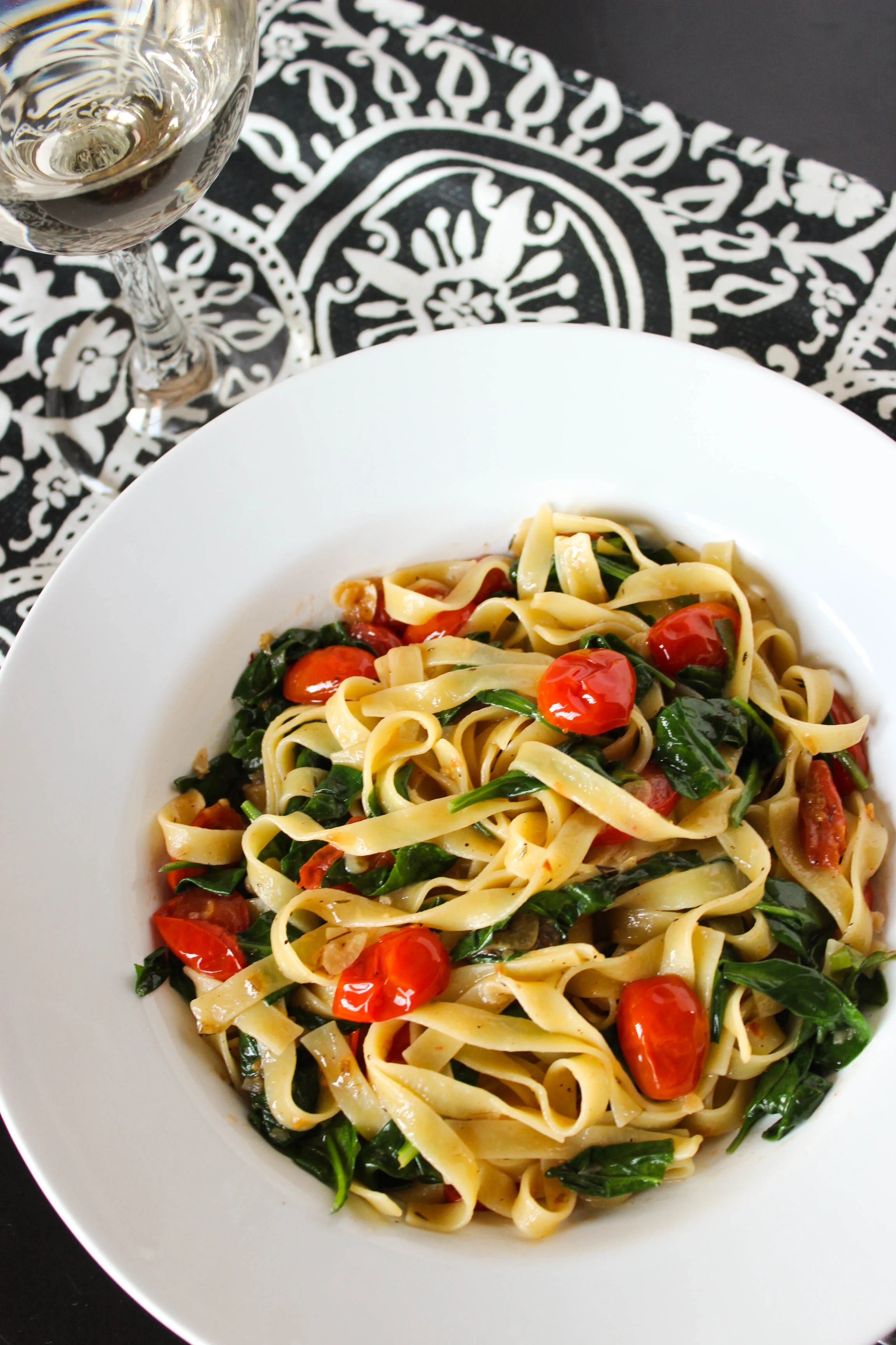 Easy Tomato and Spinach Tagliatelle for Two Fork in the Kitchen