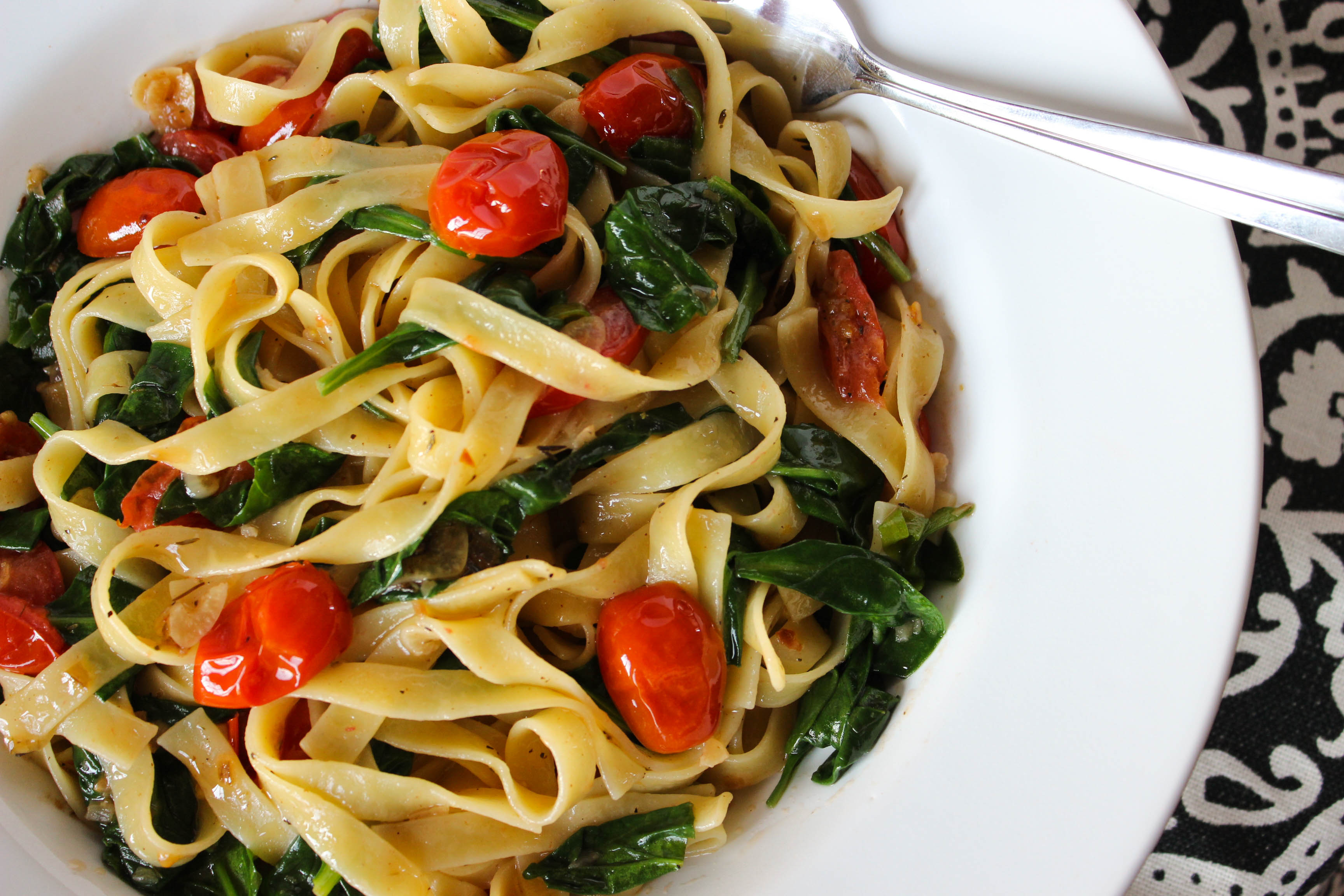 Easy Tomato and Spinach Tagliatelle for Two Fork in the Kitchen